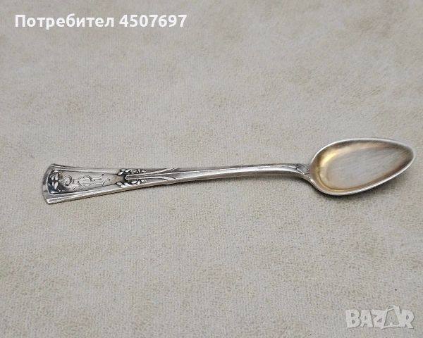 Лъжици Иван Хлебников Руски 84 Сребърен с монограм, снимка 5 - Антикварни и старинни предмети - 53261220