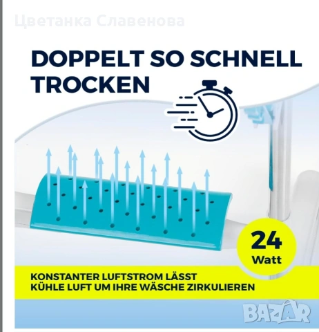 Сушилник за дрехи с въздушен поток Easymaxx, бързосъхнещ, по-малко гънки, сгъваем, лек, снимка 5 - Други стоки за дома - 53123484