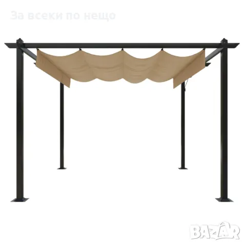 Градинска Пергола С Прибиращ Се Покрив, 3x3 М, Таупе Код P628, снимка 3 - Градински мебели, декорация  - 50428824