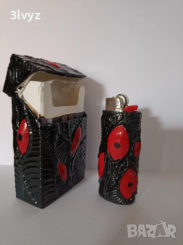 кутия за цигари и калъф за запалки-BIC