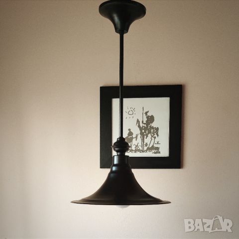 Модерен черен метален пендел,лампа за таван,единичен полилей, снимка 1 - Лампи за таван - 46321818