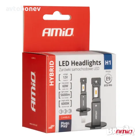 LED крушки AMIO Hybrid H1-12V-6000K к-т/2 бр./, снимка 1 - Аксесоари и консумативи - 49492735