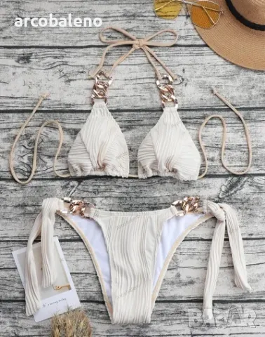 Моден дамски бански костюм от две части, 4цвята, снимка 5 - Бански костюми - 40296199