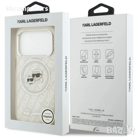 Оригинален кейс Karl Lagerfeld Karl and Choupette Glitter MagSafe, За iPhone 17 Pro Max (6.9), Прозр, снимка 7 - Резервни части за телефони - 51825662