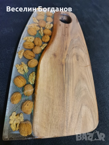 Дъска  от епоксидна смола и орех, снимка 3 - Други - 52809074