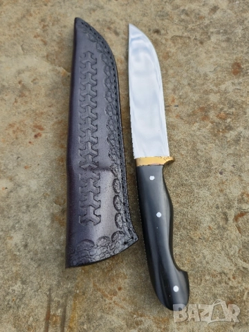 Ръчно изработен нож Черен Текстолит, снимка 2 - Ножове - 52323092