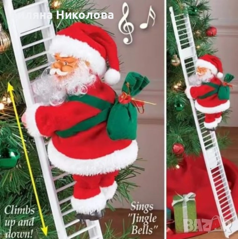 Електрическа играчка – катерещ се по стълба Дядо Коледа 
