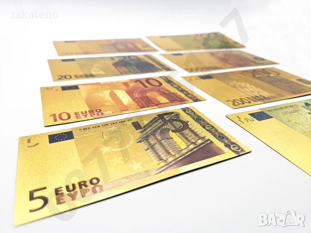 Лот 8бр златни банкноти/златна банкнота + сертификат - ЕВРО EURO, снимка 3 - Нумизматика и бонистика - 37570753