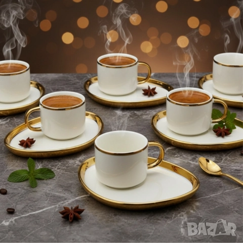 Луксозен сервиз за кафе – елегантност, която превръща всяка глътка в ритуал, снимка 5 - Сервизи - 52017980
