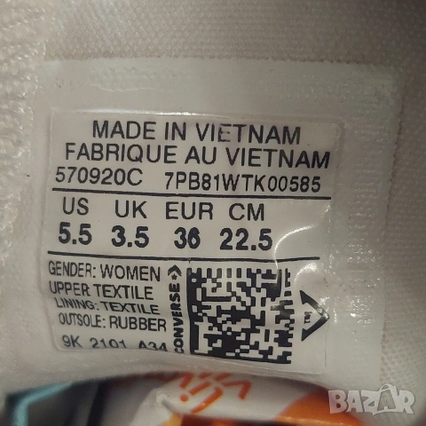 кецове / маратонки Converse Chuck Taylor All Star Lift Ox номер 36 , снимка 10 - Кецове - 53906987