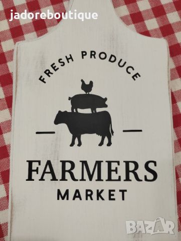 Дъска за декорация Farmers market, снимка 3 - Декорация за дома - 45338379