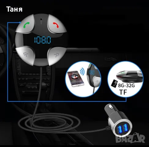 Хендсфри mp3/ bluetooth плеър с двойно USB, за автомобил с радио приемник HF31, снимка 6 - Радиокасетофони, транзистори - 48591971