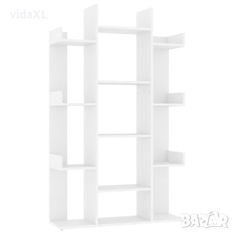 vidaXL Шкаф библиотека, бял, 86x25,5x140 см, инженерно дърво（SKU:808900, снимка 1