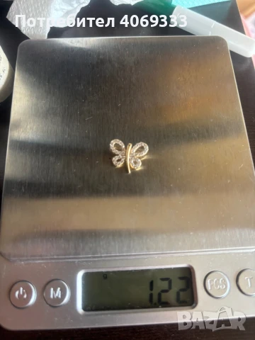 Нежна златна висулка 1.22гр 14к, снимка 5 - Колиета, медальони, синджири - 50824828