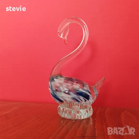 Стъклен лебед, снимка 3 - Статуетки - 50945818