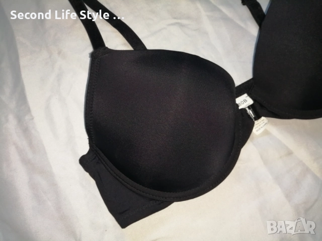 80B изчистен черен сутиен със закопчаване отпред, снимка 4 - Бельо - 52922860