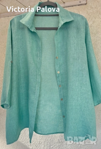 Дамска ленена риза красив цвят Ocean Air 