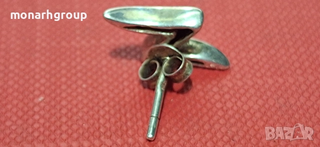 Сребърна обеца, снимка 4 - Обеци - 51538447