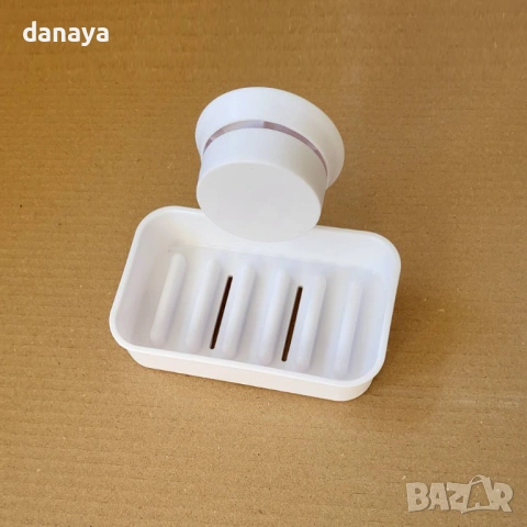 6347 Вакуумна сапунерка за баня – без пробиване, с отцеждане и стабилно захващане, снимка 3 - Органайзери - 53081051