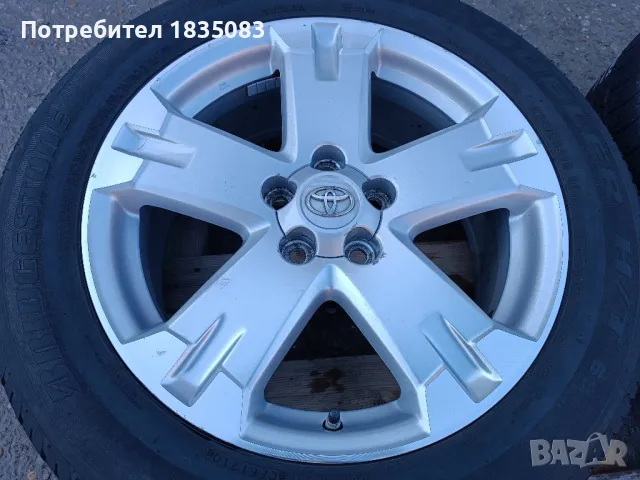 Лети джанти 18ки 5х114.3 Toyota + гуми 235/55/18 Bridgestone, снимка 3 - Гуми и джанти - 48839384