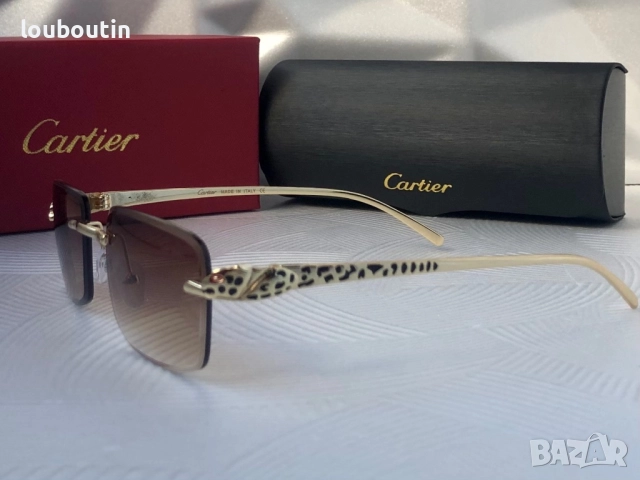 Cartier Мъжки слънчеви очила правоъгълни 3 цвята черни кафяви прозрачни, снимка 12 - Слънчеви и диоптрични очила - 51739017
