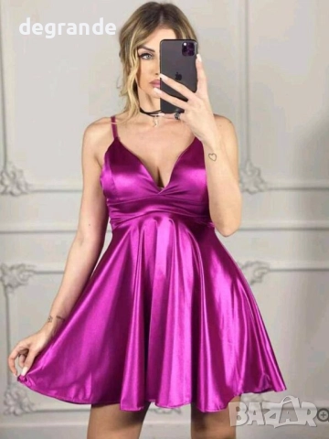 Секси сатенена рокля, снимка 2 - Рокли - 51855663