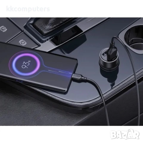 Зарядно устройство за кола адаптер XO CC53 12W с 2 USB изхода, Черен