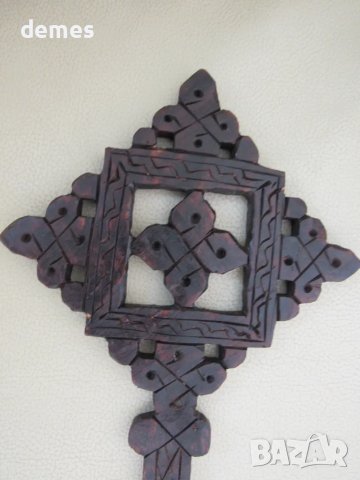 Дървен християнски кръст от Етиопия, снимка 12 - Колекции - 49715781