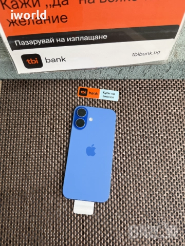100% Battery 🔋 256GB ❗️ iPhone 16 Лизинг от 50лв/м ❗️ Ultramarine ГАРАНЦИЯ❗️