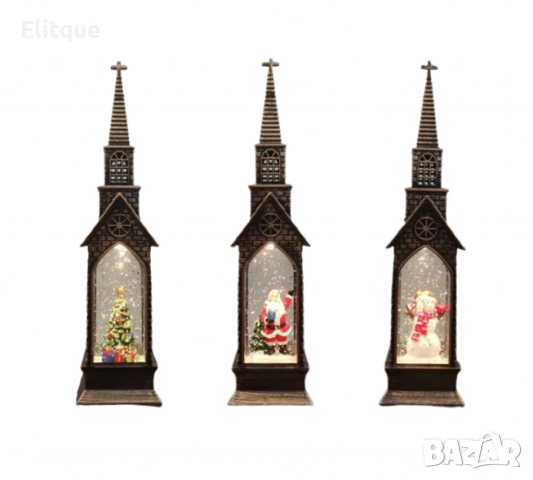 Вълшебна коледна кула с LED светлини и падащи снежинки, снимка 2 - Други стоки за дома - 52831216