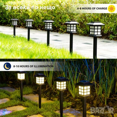 ✨Комплект от 6 броя соларни LED лампи за двор и градина, снимка 4 - Соларни лампи - 46414545