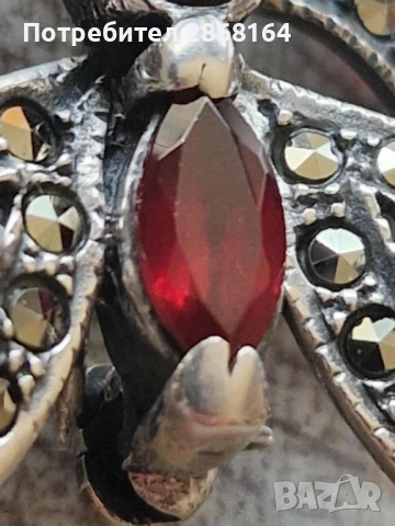 Две стари сребърни брошки, снимка 5 - Антикварни и старинни предмети - 48726495