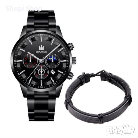 Мъжки елегантен водоустойчив часовник BASID, снимка 2 - Мъжки - 46366383
