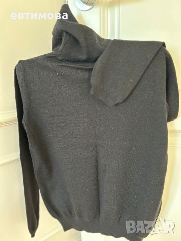Поло пуловер MaxMara, Италия, вълна, черен, снимка 11 - Блузи с дълъг ръкав и пуловери - 45359619