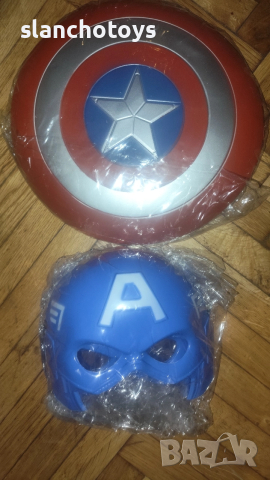Автоматичен щит на Капитан Америка +маска, изстрелващ меки стрелички\дунапрен, снимка 9 - Играчки за стая - 38758050