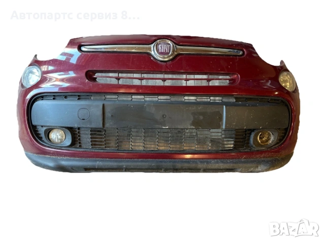 Предна предна броня с фарове за Fiat 500L, червена, оригинална, модел 2013 година, снимка 2 - Части - 53135445