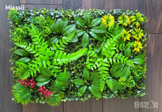 Пано със зеленина за стена, размер 40/60 см, снимка 2 - Декорация за дома - 50674295