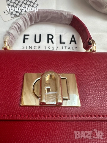 Дамска чанта Furla 1927 в червен цвят, снимка 2 - Чанти - 54049488
