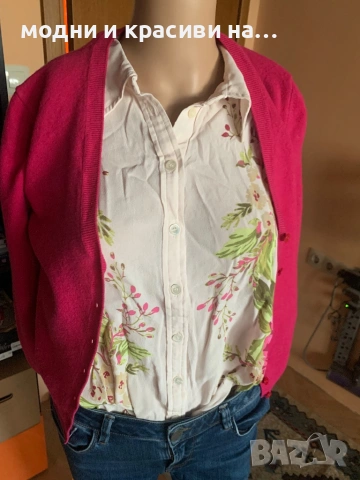 Жилетка Benetton  цвят фуксия ( мерино,, снимка 5 - Жилетки - 53133878