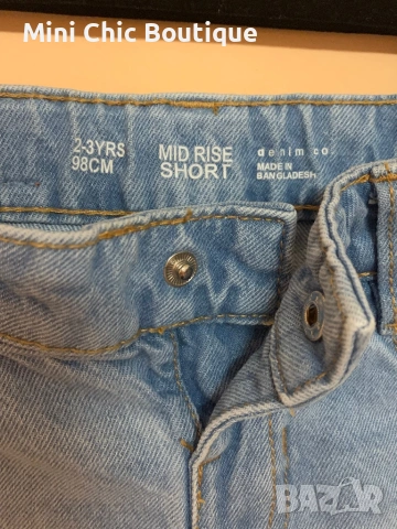 Детски дънкови шорти Denim & Co с бродерия на дъга, р-р 2-3 г. (98 см), снимка 4 - Детски панталони и дънки - 54175922