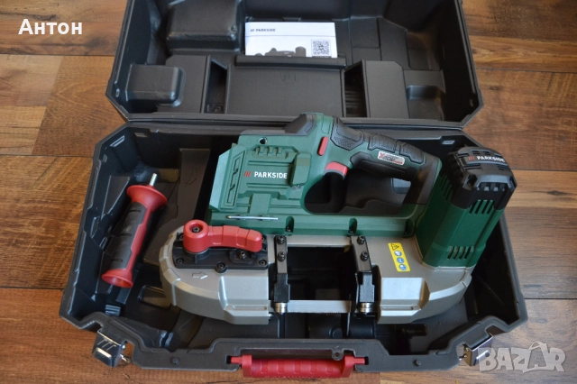 Акумулаторна лентова отрезна машина Parkside 20V, снимка 4 - Триони и циркуляри - 52736302