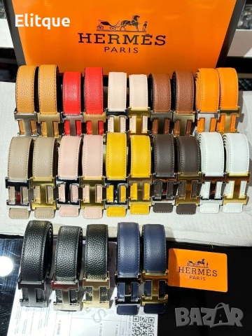 колани от естествена кожа в кутия Hermes 