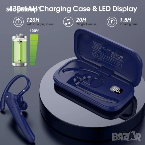 Bluetooth слушалки Atheewon, безжични Bluetooth слушалки с ENC микрофон за шумопотискане, 120 часа р, снимка 2 - Bluetooth слушалки - 54253744