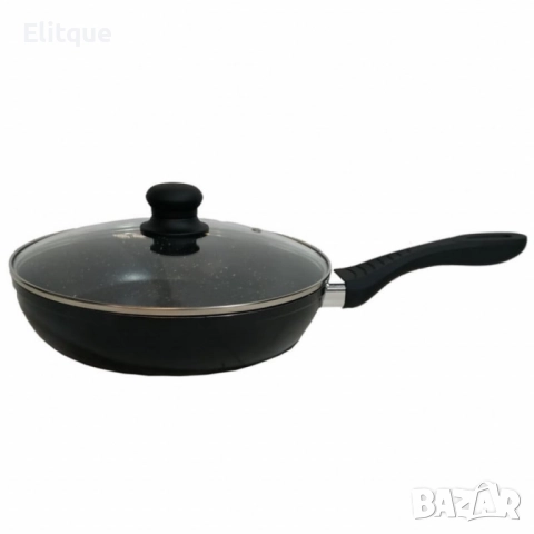 Тиган с капак Goldman Premium, Кован алуминий, Мраморно покр., снимка 4 - Съдове за готвене - 52778196