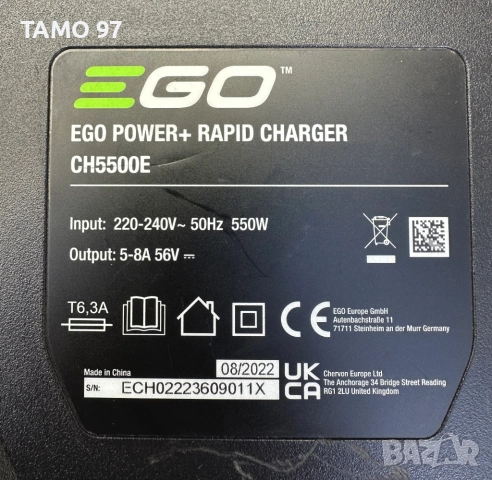 EGO CH5500E - Бързо зарядно 56V, снимка 2 - Други инструменти - 52240037