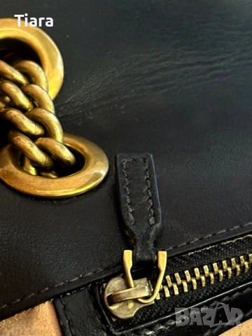 Оригинална Gucci GG Marmont – Черна естествена кожа, снимка 5 - Чанти - 54291904