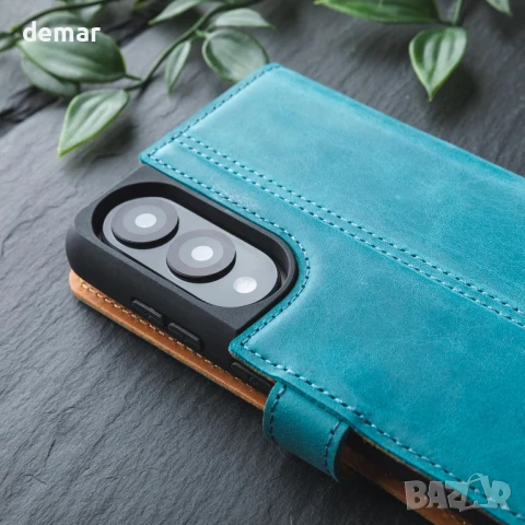 Snakehive за Samsung Galaxy S25 Edge - Калъф за телефон с портфейл от естествена кожа, снимка 6 - Калъфи, кейсове - 50767076