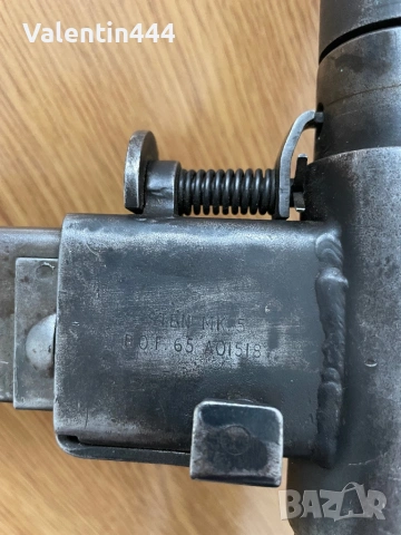 КАРТЕЧЕН ПИСТОЛЕТ „СТЕН“ МК 5  - ДЕАКТИВИРАН/ОБЕЗОПАСЕН, снимка 2 - Бойно оръжие - 54025492