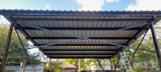 Навес 108 кв.м. Метална конструкция.