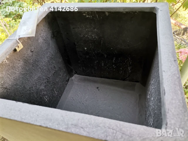 Дизайнерска саксия YANG сива, снимка 4 - Саксии и кашпи - 50806882